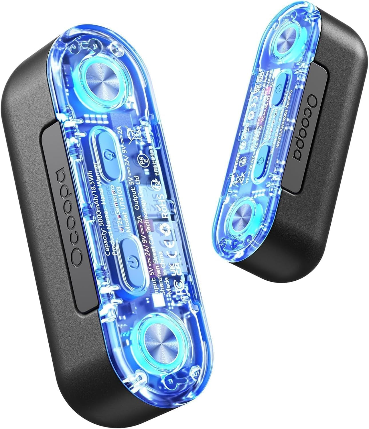 OCOOPA UT2S Rechargeable Magnetic Hand Warmers - Dual 5000mAh Units with 4 Adjustable Heat Settings, Rapid 2-Second Heating, and USB-C Power Bank Functionality for Outdoor and Gaming Enthusiasts