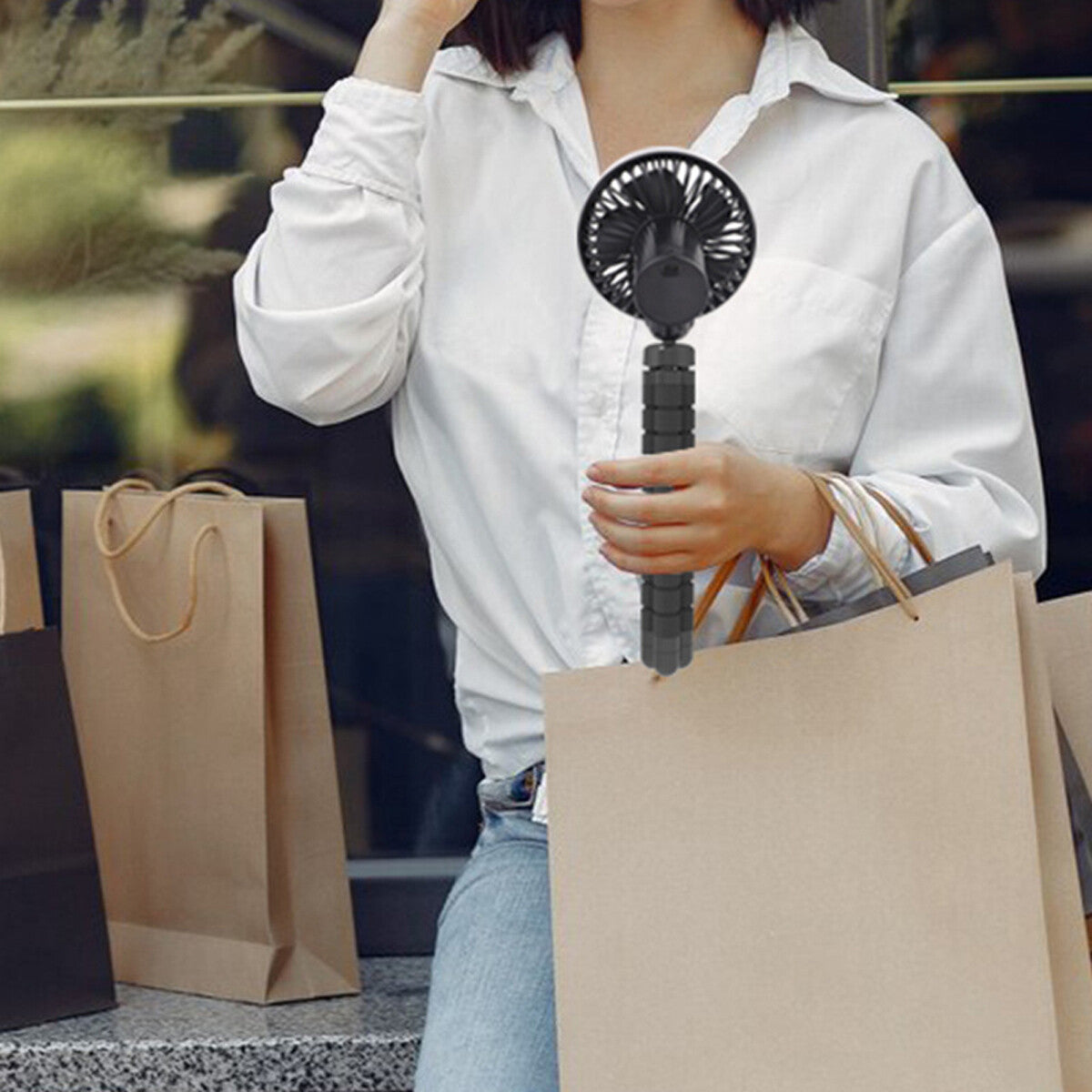 Neckband Fan Bladeless Lazy Neck Hanging Cooler USB Rechargeable Portable Fan UK