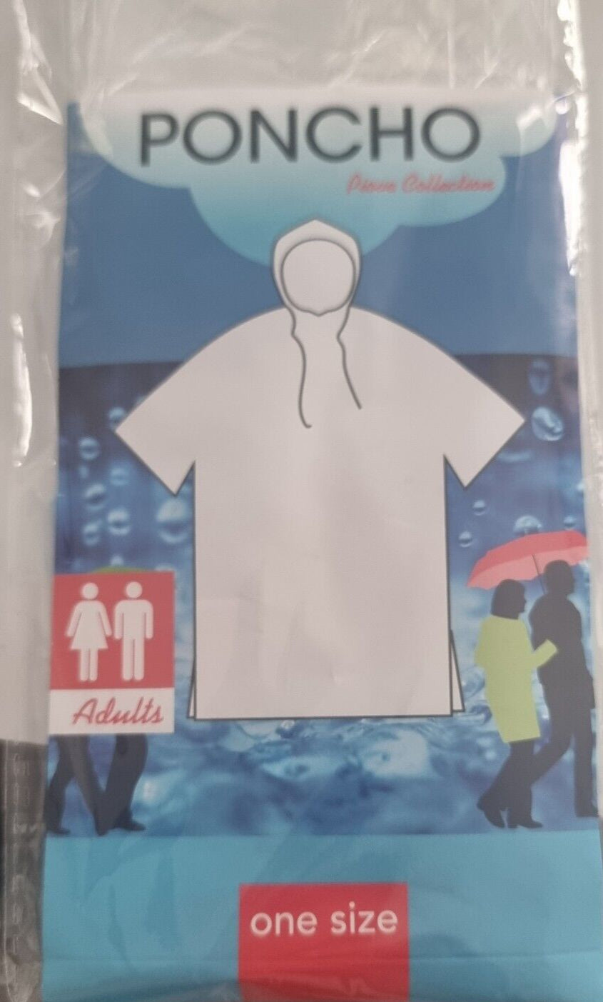Waterproof Clear Rain Poncho Adult and Kids Disposable Emergency Camping Hiking