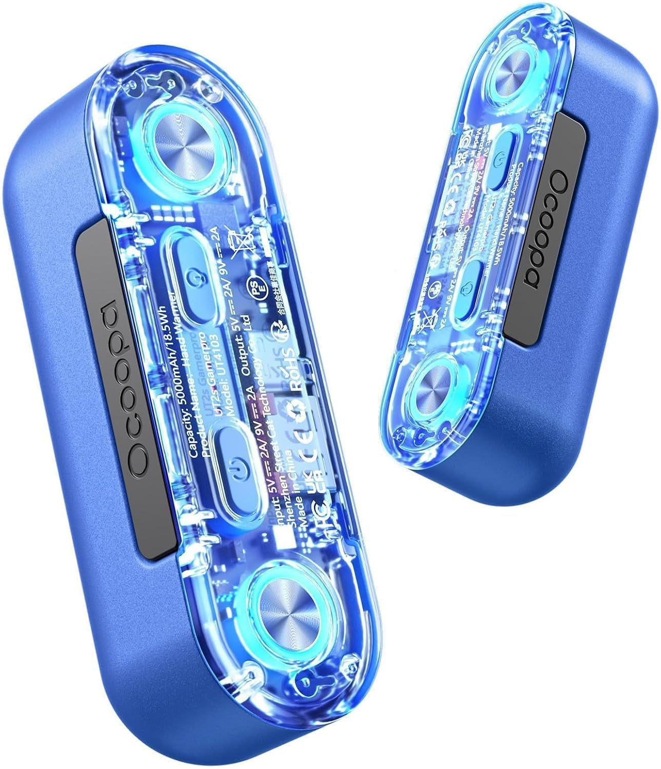 OCOOPA UT2S Rechargeable Magnetic Hand Warmers - Dual 5000mAh Units with 4 Adjustable Heat Settings, Rapid 2-Second Heating, and USB-C Power Bank Functionality for Outdoor and Gaming Enthusiasts