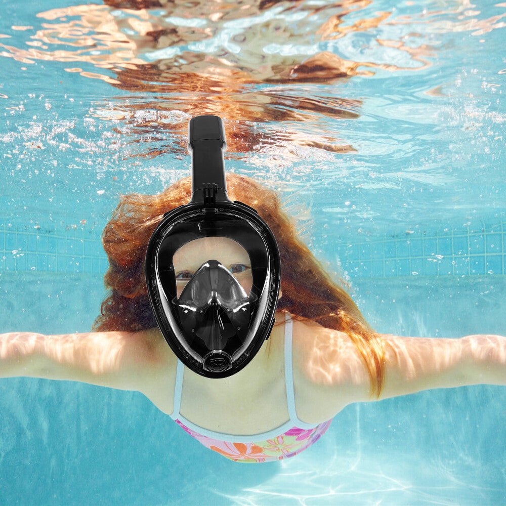Kids Adults Snorkel Face Mask Swimming Scuba Set Full Anti-Fog Diving for Gopro