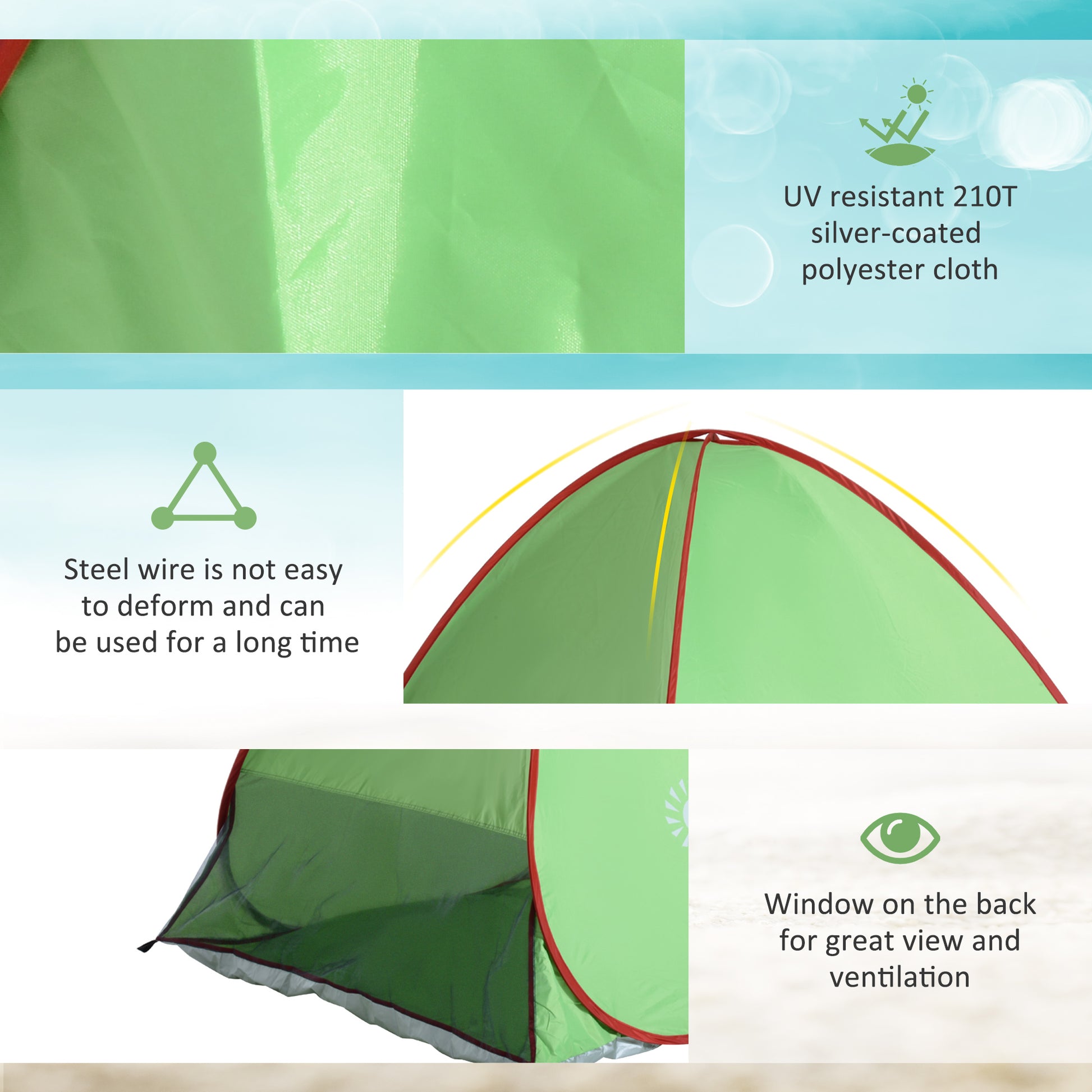 Beach Tent Instant Camping Portable Pop up Automatic Carry Case Blue Hiking