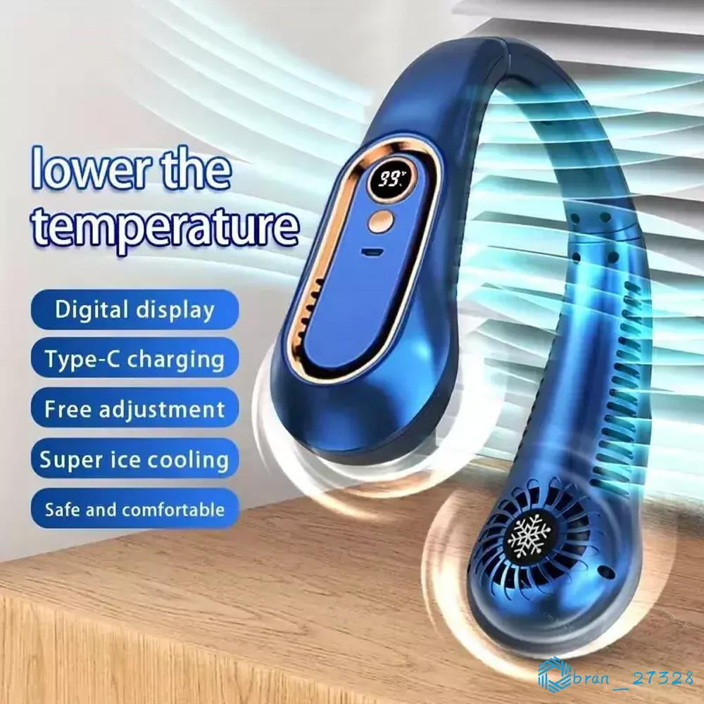 Neckband Fan Bladeless Lazy Neck Hanging Cooler USB Rechargeable Portable Fan UK
