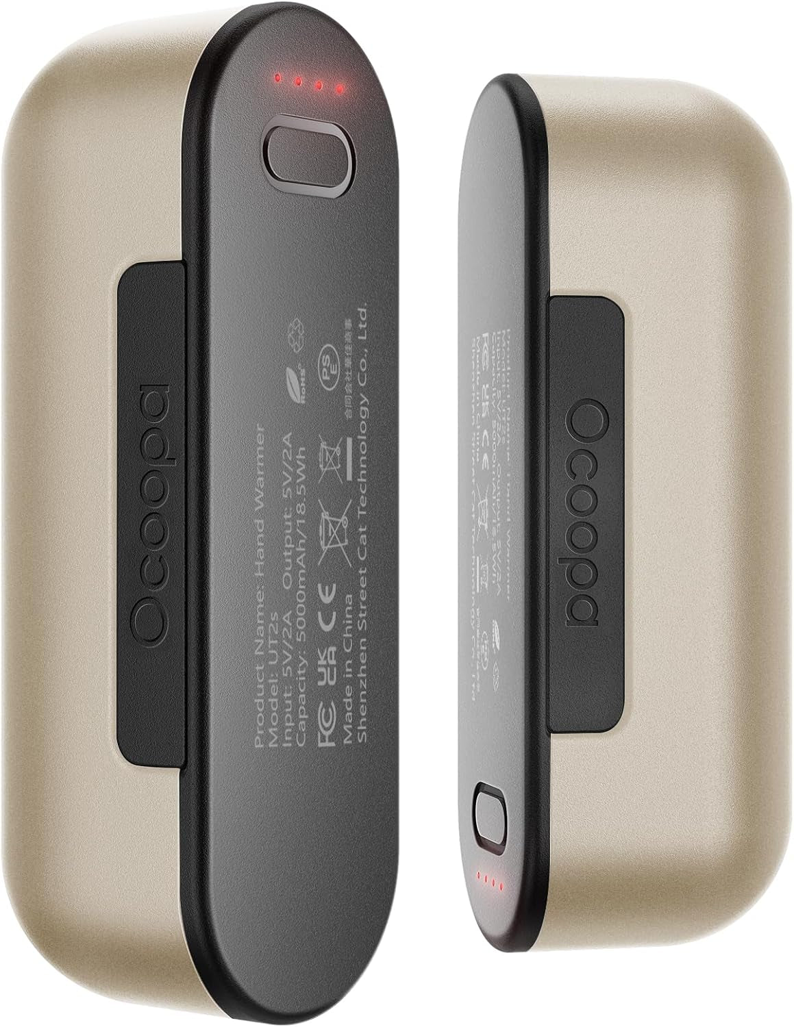 OCOOPA UT2S Rechargeable Magnetic Hand Warmers - Dual 5000mAh Units with 4 Adjustable Heat Settings, Rapid 2-Second Heating, and USB-C Power Bank Functionality for Outdoor and Gaming Enthusiasts