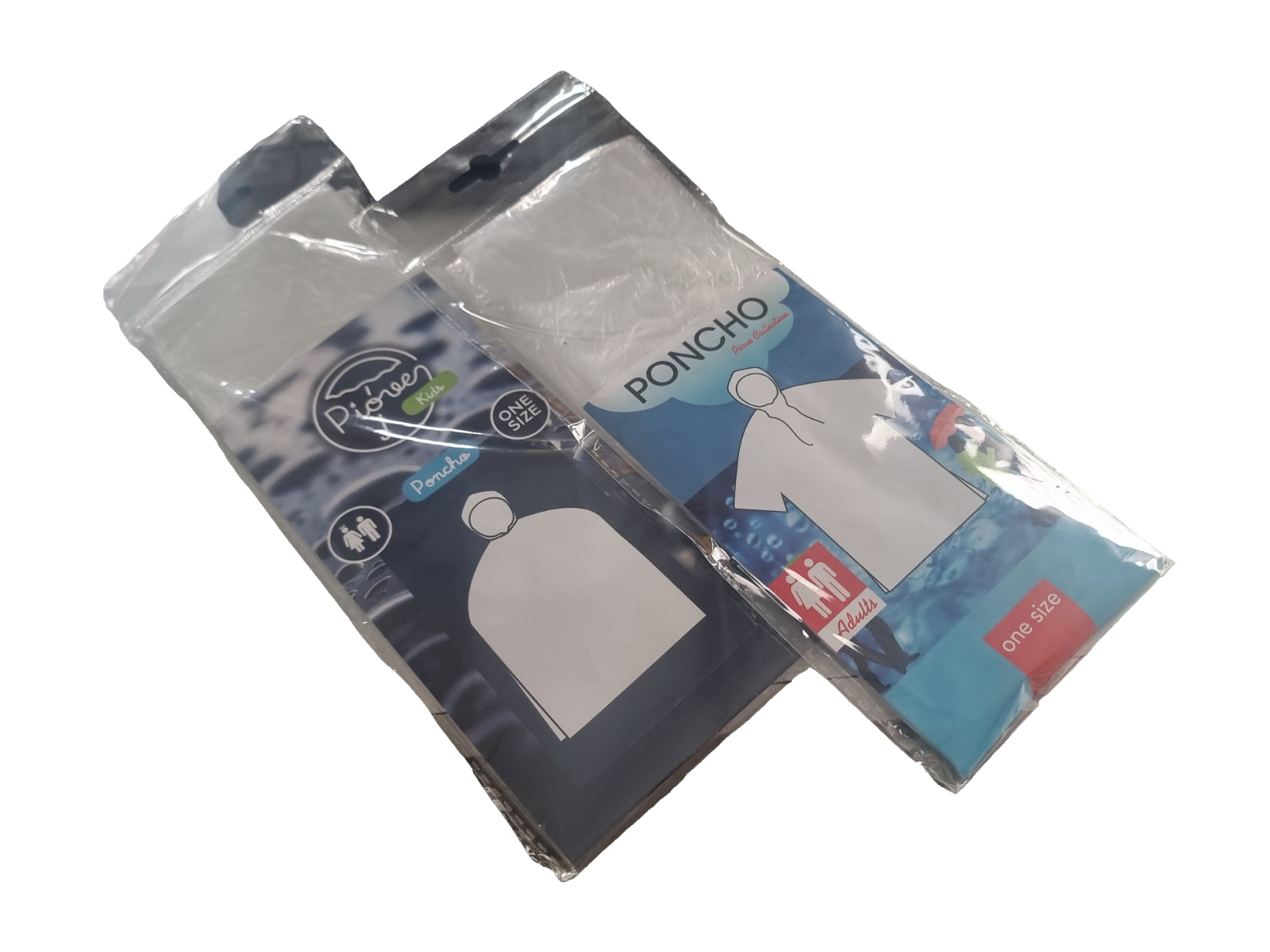 Waterproof Clear Rain Poncho Adult and Kids Disposable Emergency Camping Hiking