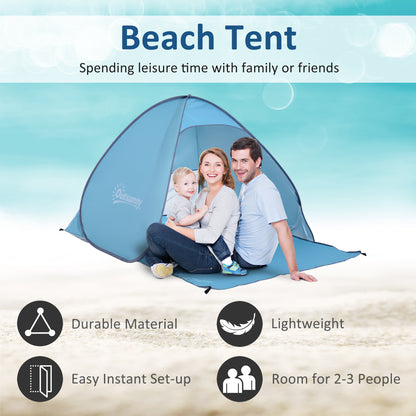 Beach Tent Instant Camping Portable Pop up Automatic Carry Case Blue Hiking