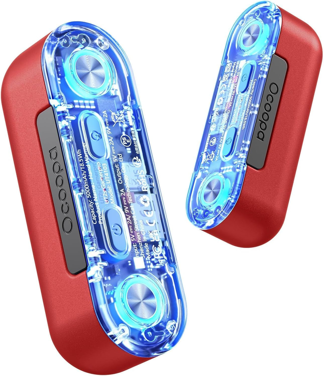 OCOOPA UT2S Rechargeable Magnetic Hand Warmers - Dual 5000mAh Units with 4 Adjustable Heat Settings, Rapid 2-Second Heating, and USB-C Power Bank Functionality for Outdoor and Gaming Enthusiasts