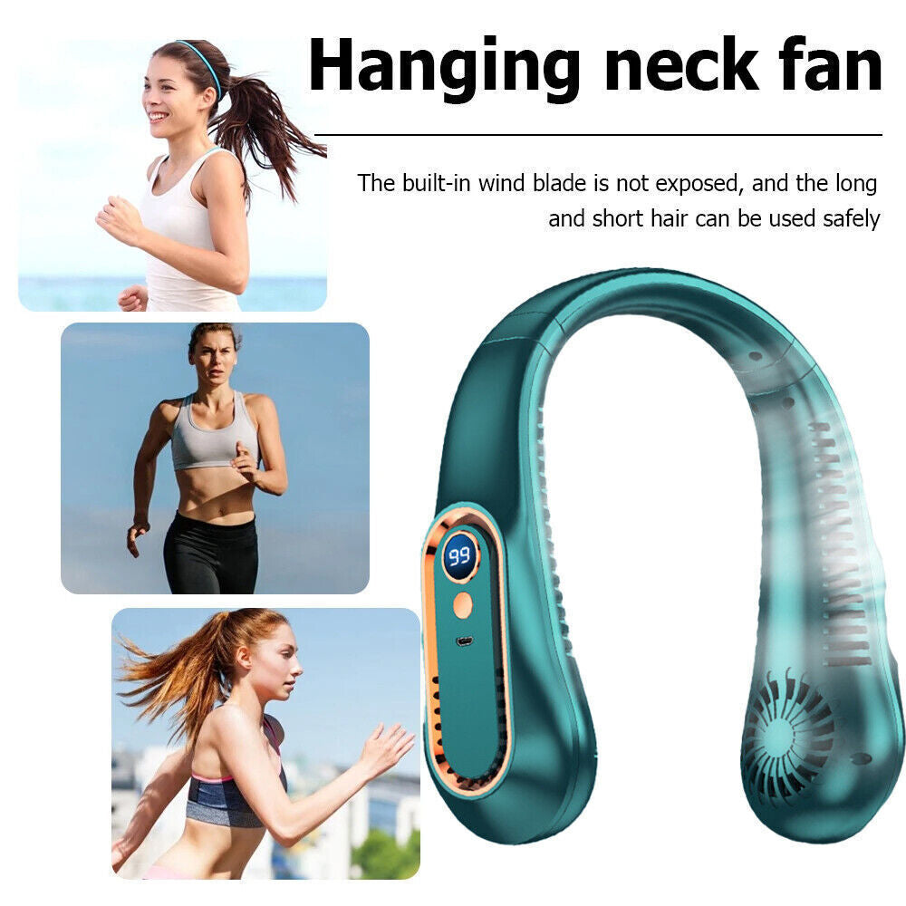 Neckband Fan Bladeless Lazy Neck Hanging Cooler USB Rechargeable Portable Fan UK