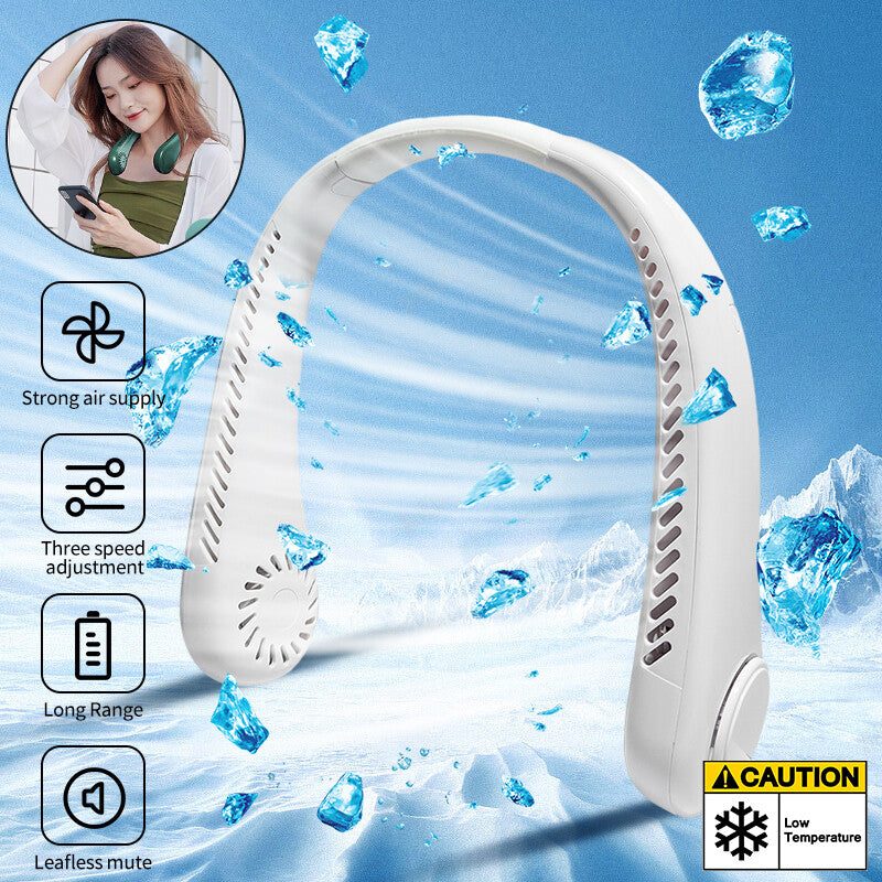 Neckband Fan Bladeless Lazy Neck Hanging Cooler USB Rechargeable Portable Fan UK