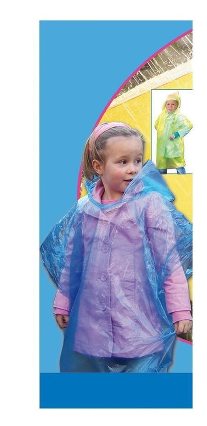 Waterproof Clear Rain Poncho Adult and Kids Disposable Emergency Camping Hiking