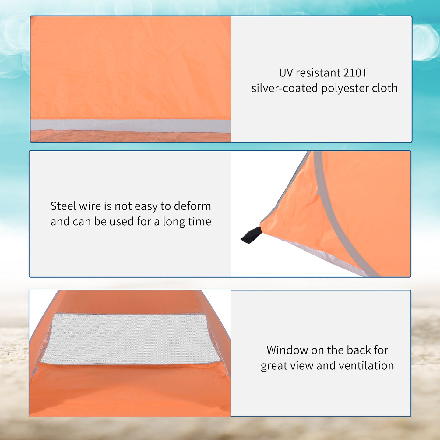 Beach Tent Instant Camping Portable Pop up Automatic Carry Case Blue Hiking