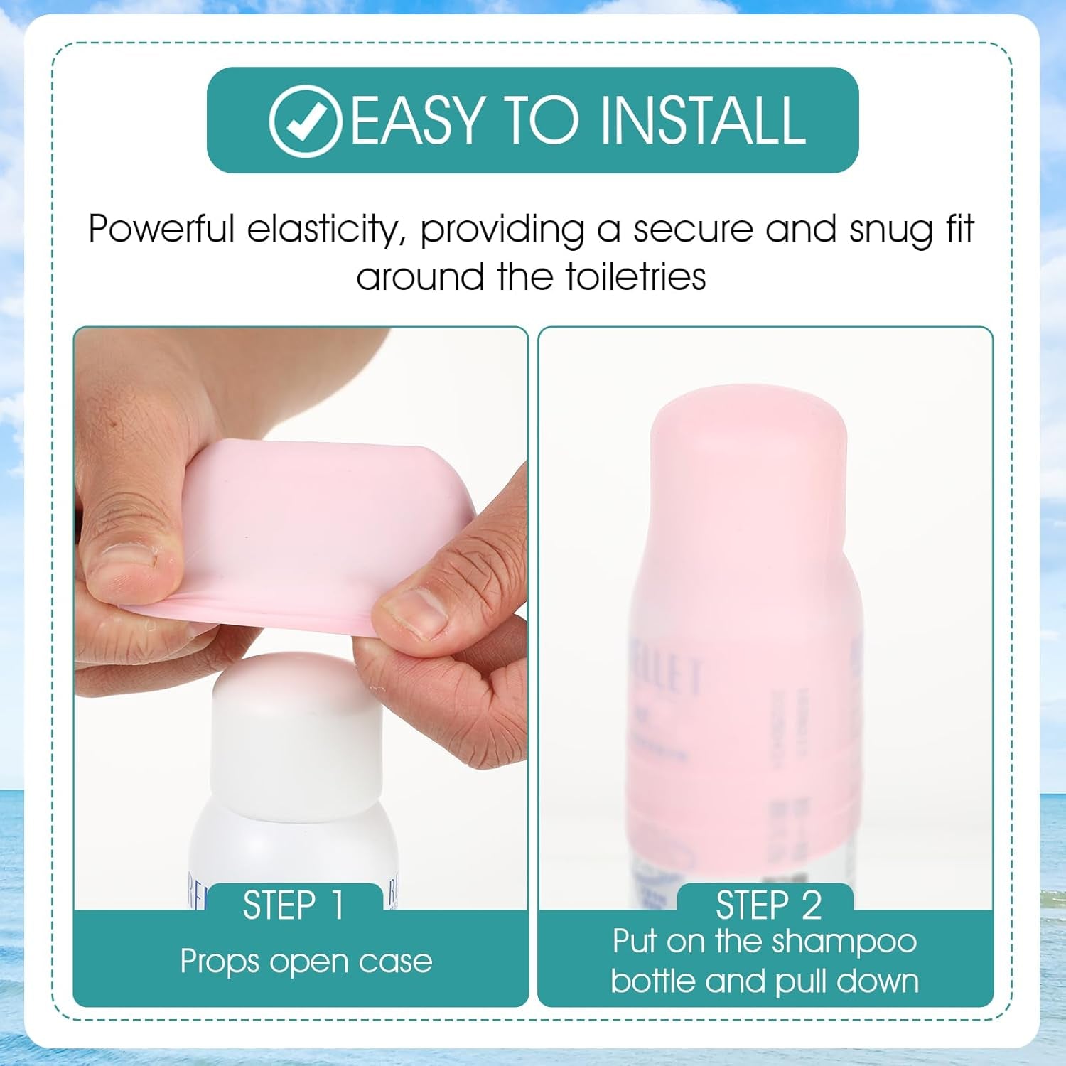 10 Pack Elastic Sleeves for Leak Proofing Silicone Bottle Covers, Travel Essentials, Fits Various Travel Size Bottles