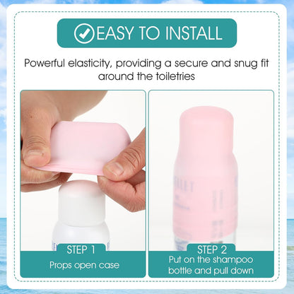 10 Pack Elastic Sleeves for Leak Proofing Silicone Bottle Covers, Travel Essentials, Fits Various Travel Size Bottles