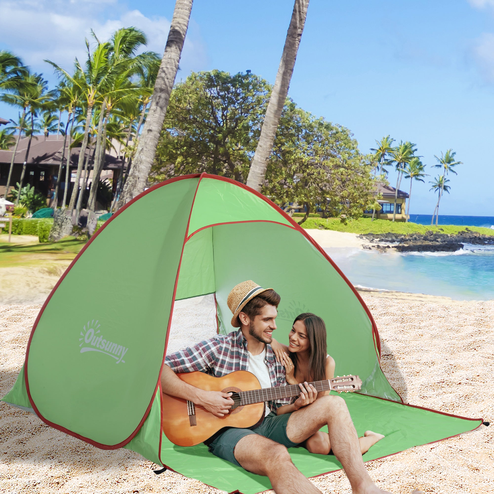 Beach Tent Instant Camping Portable Pop up Automatic Carry Case Blue Hiking