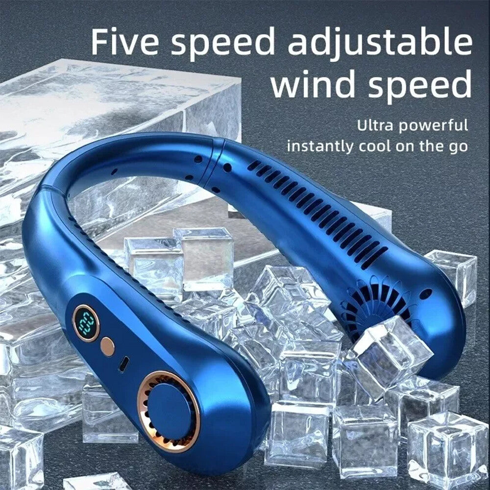 Neckband Fan Bladeless Lazy Neck Hanging Cooler USB Rechargeable Portable Fan UK