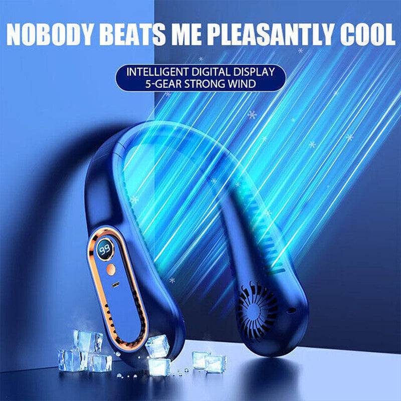 Neckband Fan Bladeless Lazy Neck Hanging Cooler USB Rechargeable Portable Fan UK