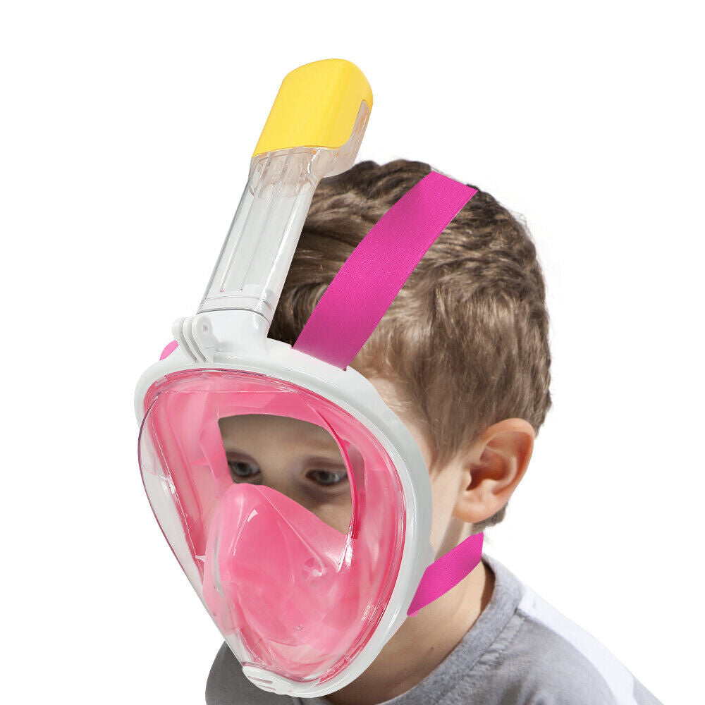 Kids Adults Snorkel Face Mask Swimming Scuba Set Full Anti-Fog Diving for Gopro