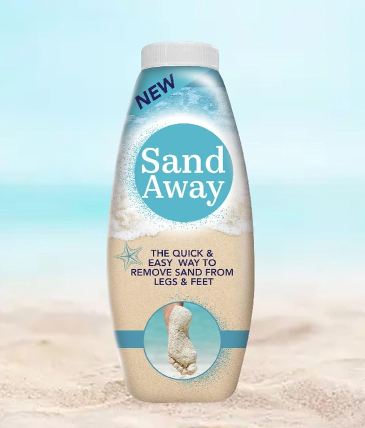 Sand Away Beach Powder Sand Remover for Legs Feet Holiday Travel Body Care 226G