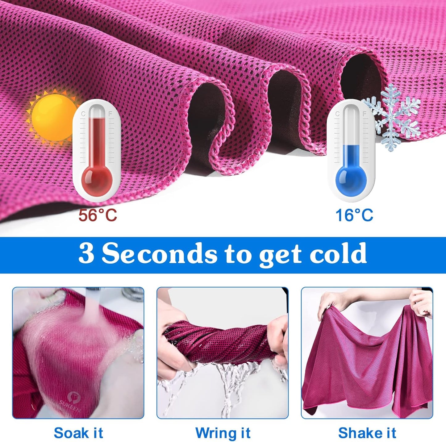 Stay Cool This Summer with Our 4 Pack of Microfiber Cooling Towels - Perfect for Sports, Yoga, and Outdoor Adventures!