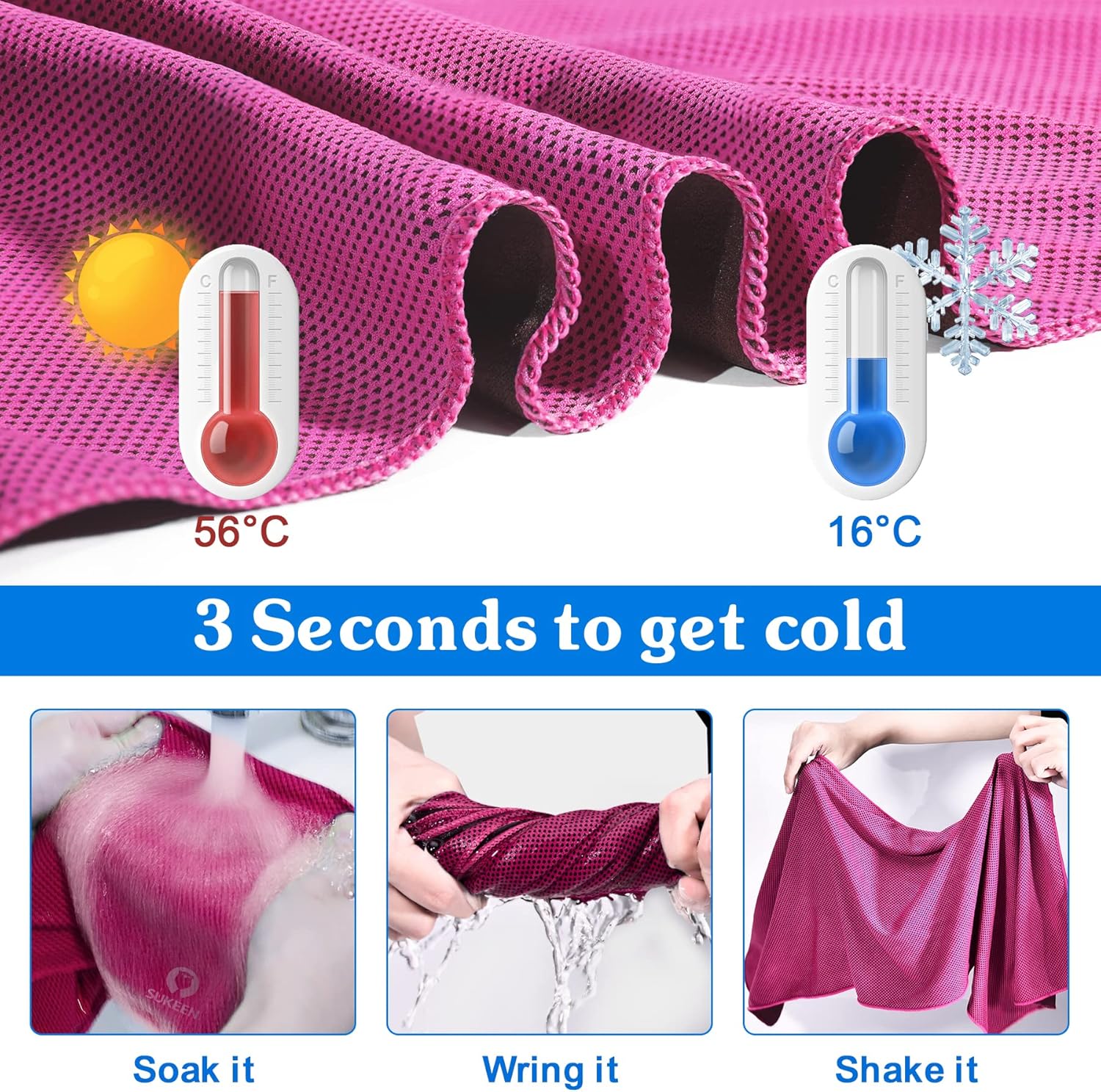 Stay Cool This Summer with Our 4 Pack of Microfiber Cooling Towels - Perfect for Sports, Yoga, and Outdoor Adventures!