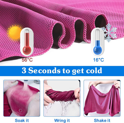 Stay Cool This Summer with Our 4 Pack of Microfiber Cooling Towels - Perfect for Sports, Yoga, and Outdoor Adventures!