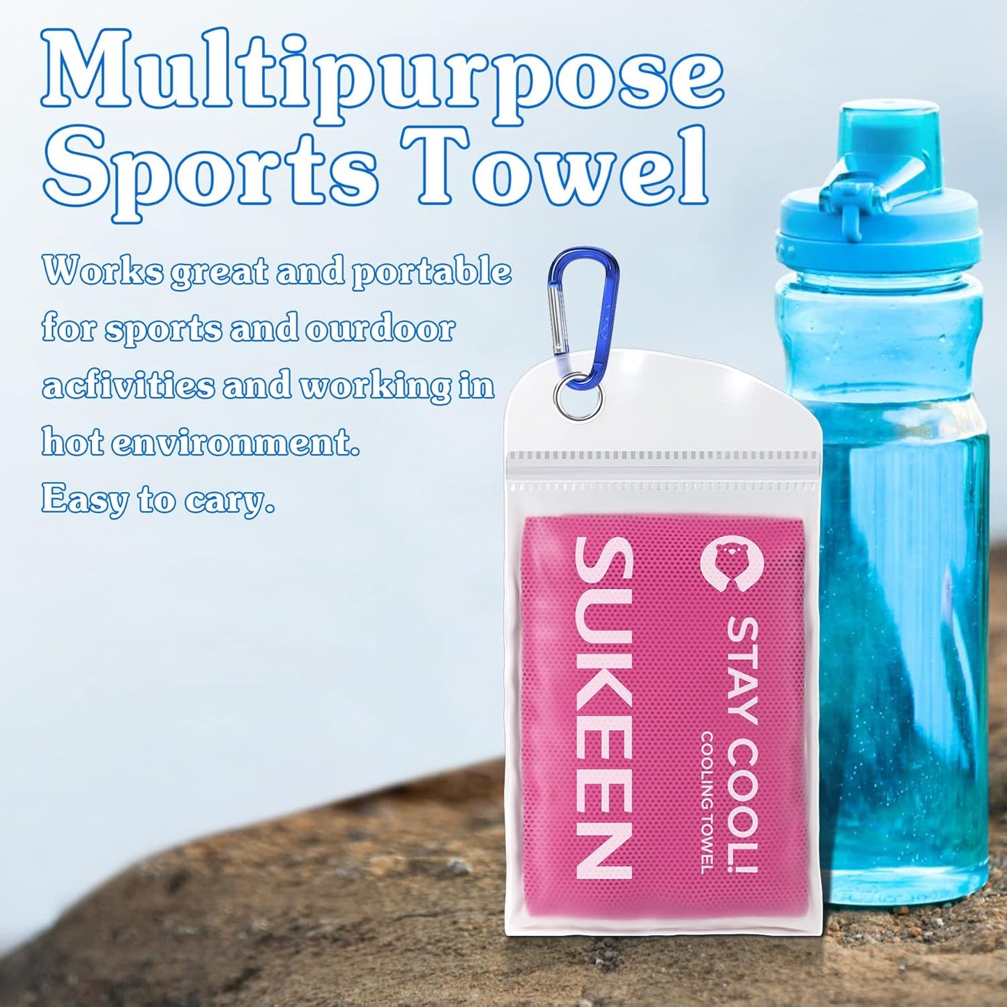 Stay Cool This Summer with Our 4 Pack of Microfiber Cooling Towels - Perfect for Sports, Yoga, and Outdoor Adventures!