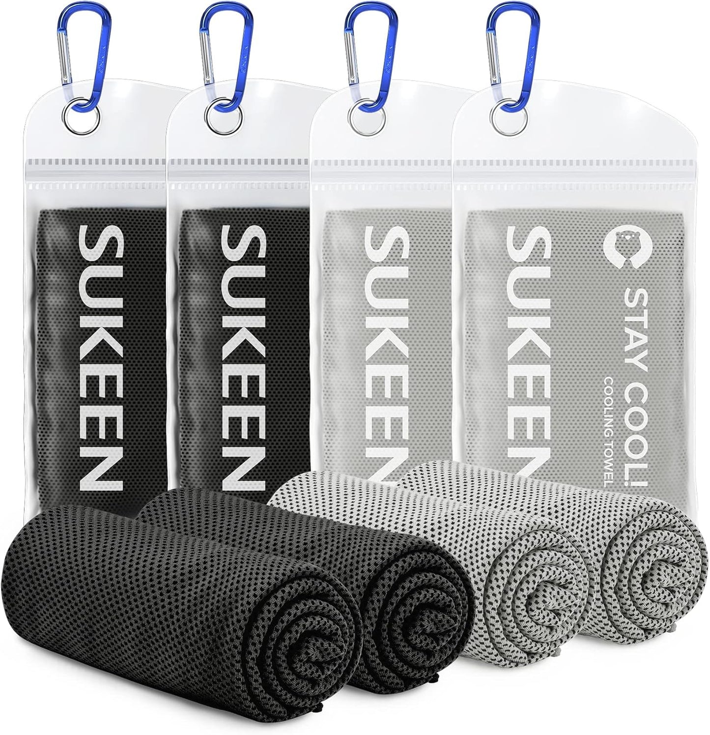 Stay Cool This Summer with Our 4 Pack of Microfiber Cooling Towels - Perfect for Sports, Yoga, and Outdoor Adventures!