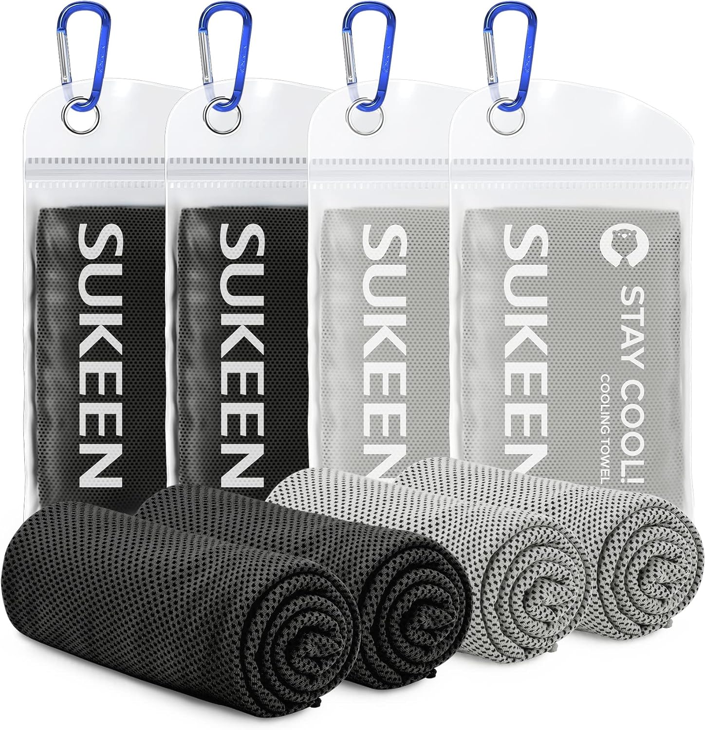 Stay Cool This Summer with Our 4 Pack of Microfiber Cooling Towels - Perfect for Sports, Yoga, and Outdoor Adventures!
