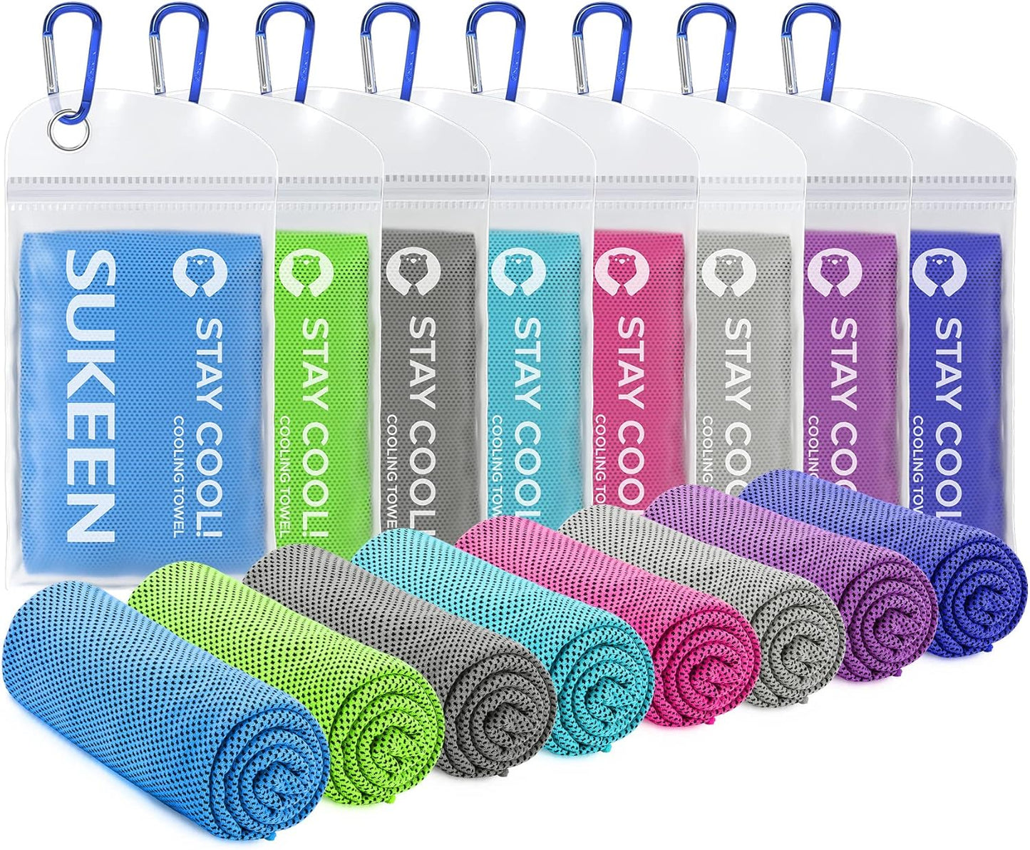 Stay Cool This Summer with Our 4 Pack of Microfiber Cooling Towels - Perfect for Sports, Yoga, and Outdoor Adventures!