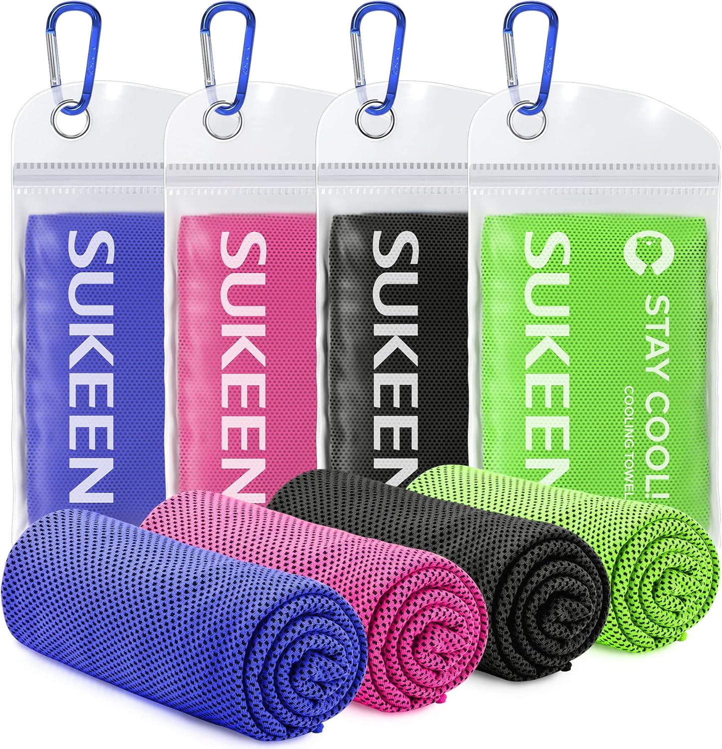 Stay Cool This Summer with Our 4 Pack of Microfiber Cooling Towels - Perfect for Sports, Yoga, and Outdoor Adventures!