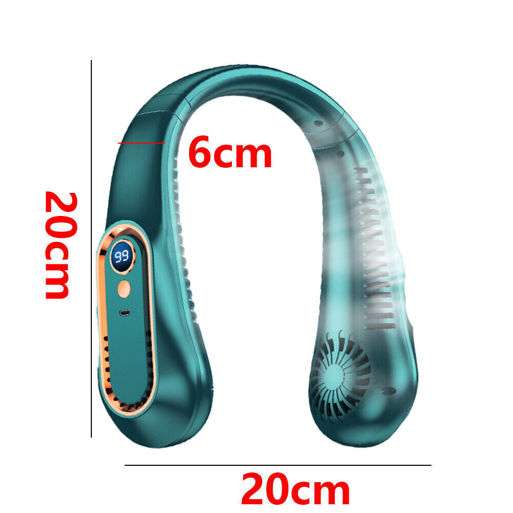Neckband Fan Bladeless Lazy Neck Hanging Cooler USB Rechargeable Portable Fan UK