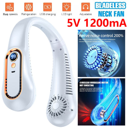 Neckband Fan Bladeless Lazy Neck Hanging Cooler USB Rechargeable Portable Fan UK