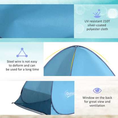 Beach Tent Instant Camping Portable Pop up Automatic Carry Case Blue Hiking