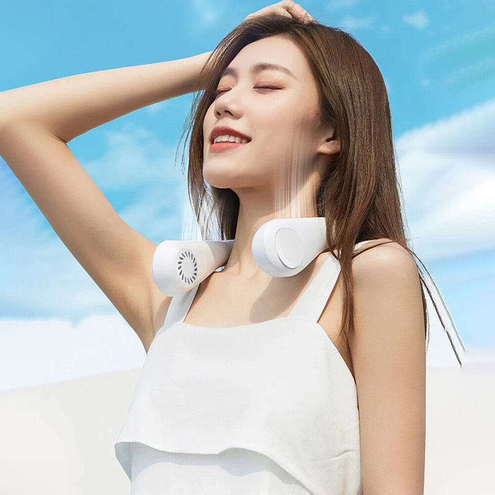 Neckband Fan Bladeless Lazy Neck Hanging Cooler USB Rechargeable Portable Fan UK