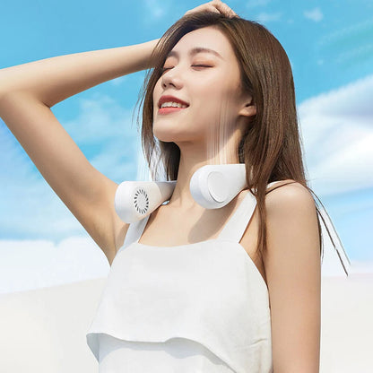 Neckband Fan Bladeless Lazy Neck Hanging Cooler USB Rechargeable Portable Fan UK