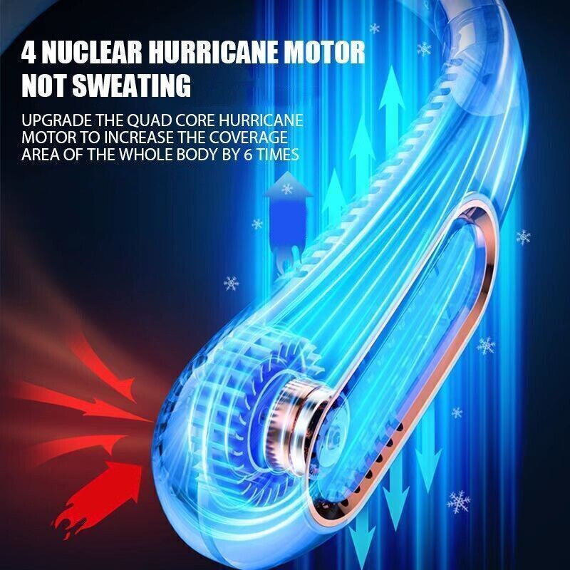Neckband Fan Bladeless Lazy Neck Hanging Cooler USB Rechargeable Portable Fan UK