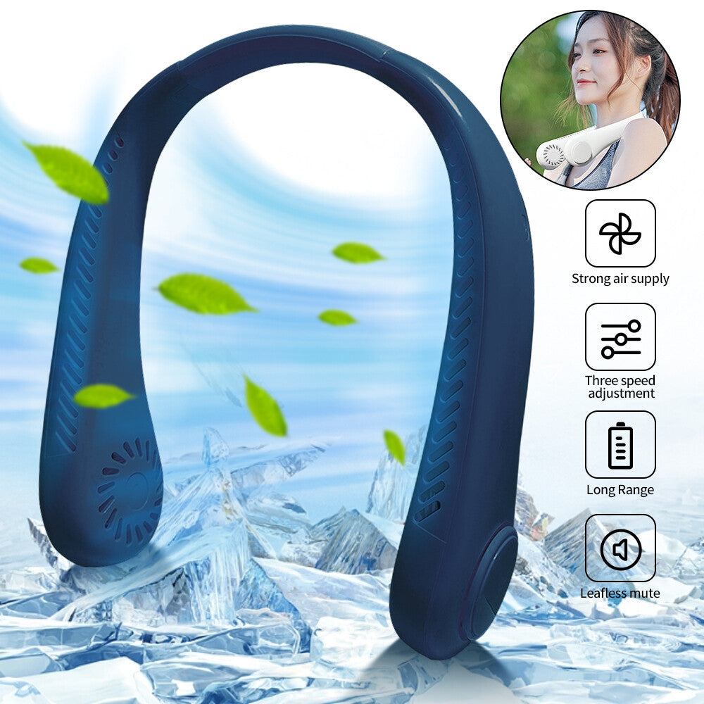 Neckband Fan Bladeless Lazy Neck Hanging Cooler USB Rechargeable Portable Fan UK