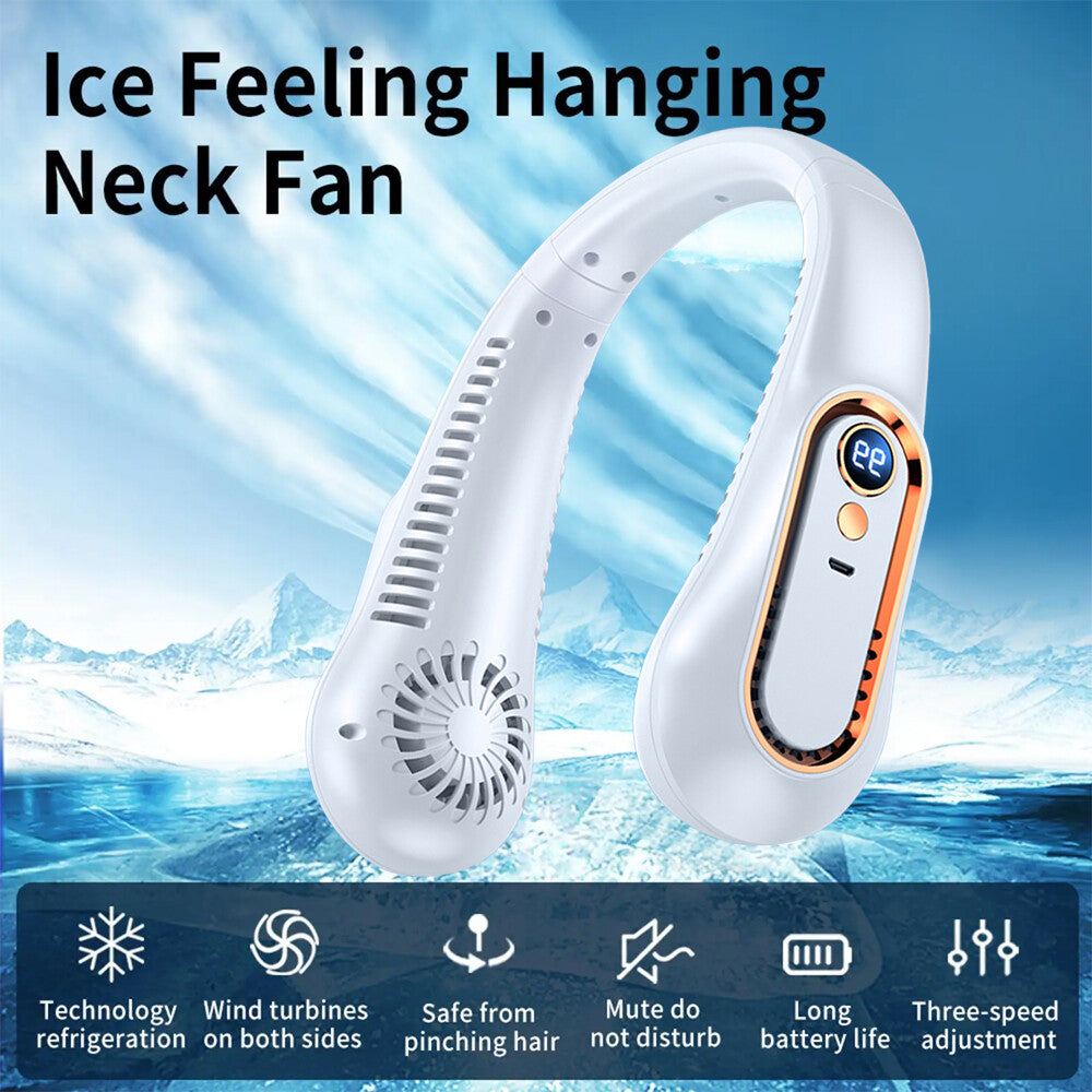 Neckband Fan Bladeless Lazy Neck Hanging Cooler USB Rechargeable Portable Fan UK