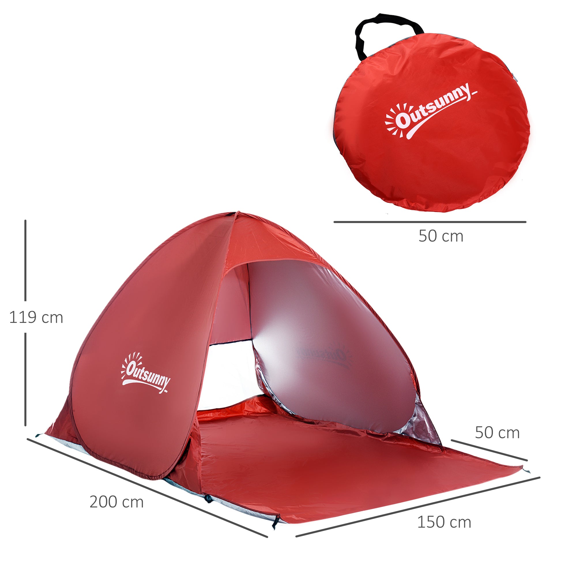 Beach Tent Instant Camping Portable Pop up Automatic Carry Case Blue Hiking