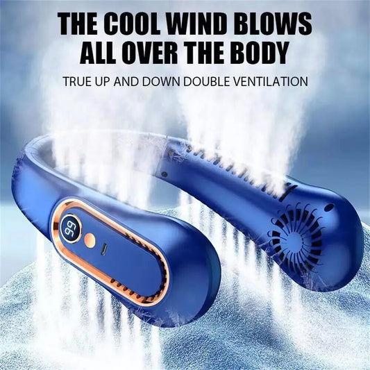 Neckband Fan Bladeless Lazy Neck Hanging Cooler USB Rechargeable Portable Fan UK