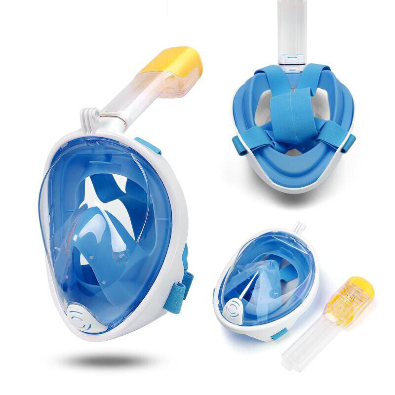 Kids Adults Snorkel Face Mask Swimming Scuba Set Full Anti-Fog Diving for Gopro