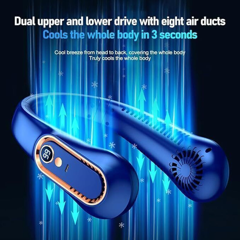 Neckband Fan Bladeless Lazy Neck Hanging Cooler USB Rechargeable Portable Fan UK