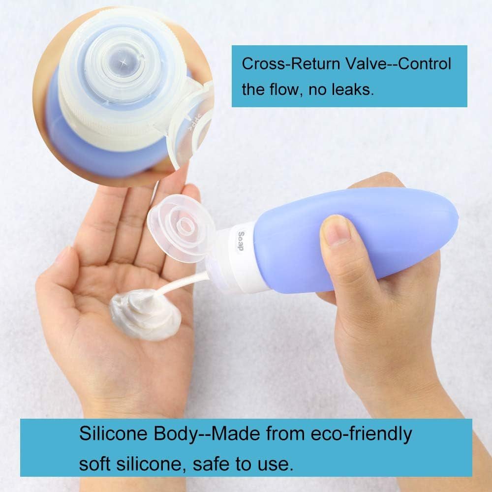 Travel Bottles Set,  TSA Approved Leak Proof Travel Accessories Silicone Cosmetic Makeup Liquid Travel Containers Tubes Pots with Label for Shampoo, Conditioner, Lotion, Toiletries (10 Pcs)