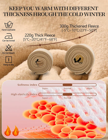 Women's Fleece-Lined High Waist Thermal Leggings - Translucent Thick Warm Pantyhose for Winter